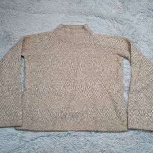 Max Edition Sweater Mens M Biege Chevron Preppy‎ Casual Comfort Soft Career